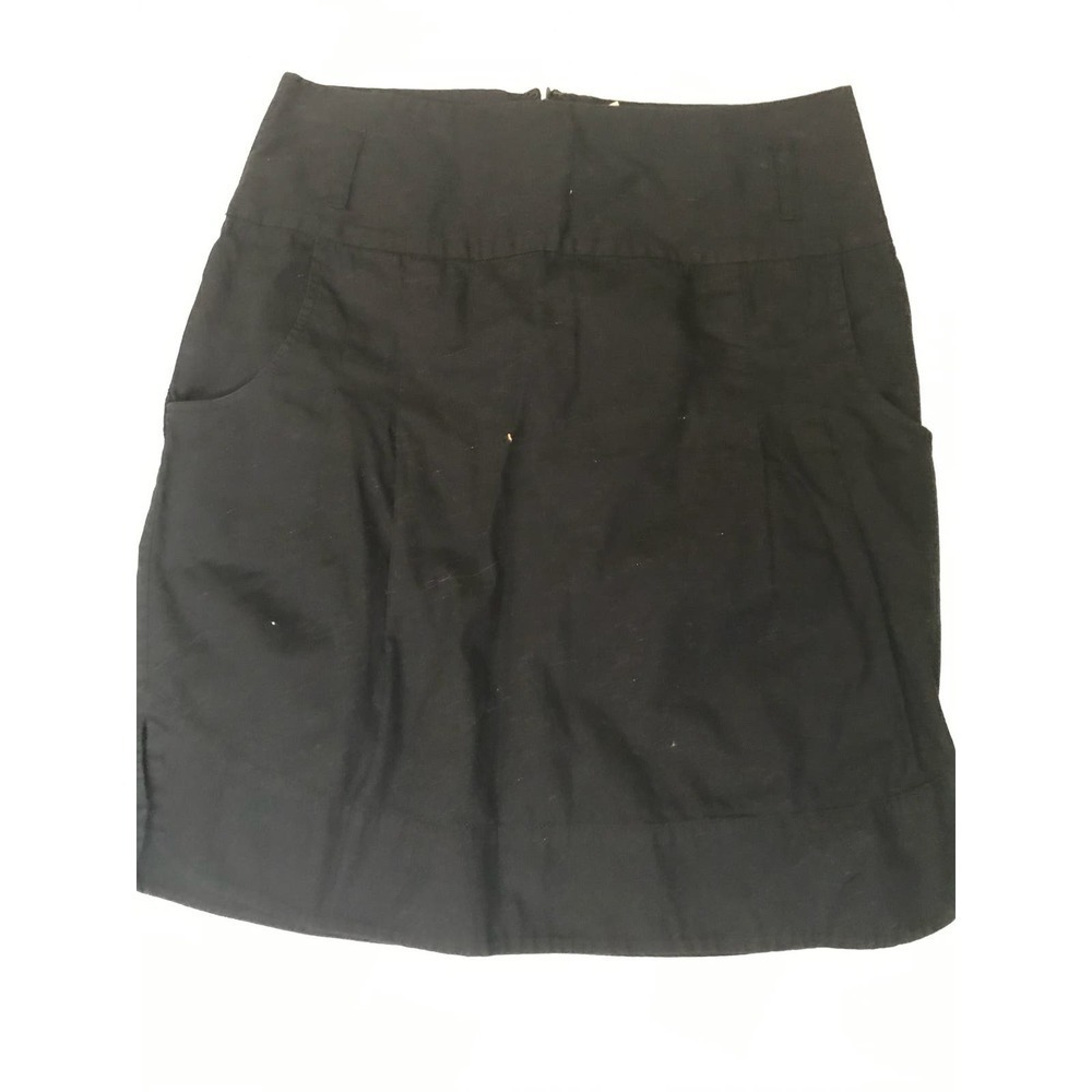 Anthropologie Odille Black 100% Cotton Casual Mini Skirt • Size 2 🔴